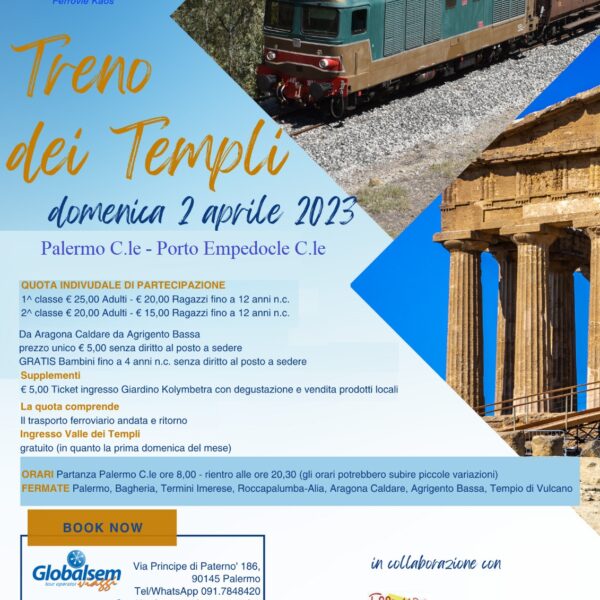 Treno dei Templi – Treno storico Palermo – Porto Empedocle – Domenica 2 Aprile 2023